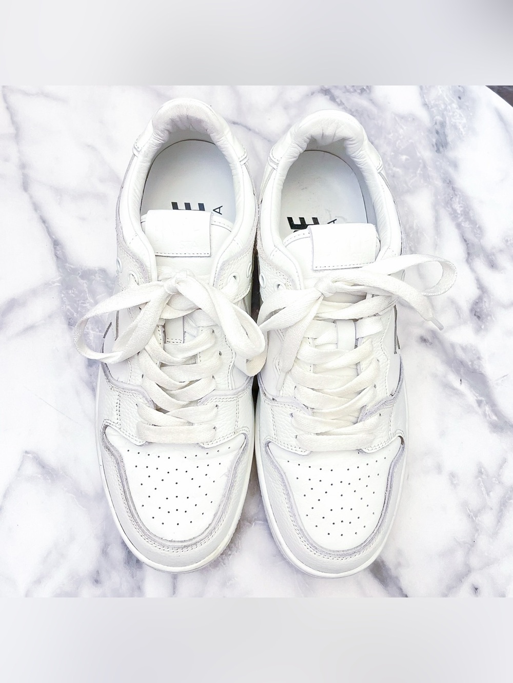 A Bathing Ape Sk8 Sta #3 M1 Triple White Sneakers 26.5cm Good - Picture 5 of 10